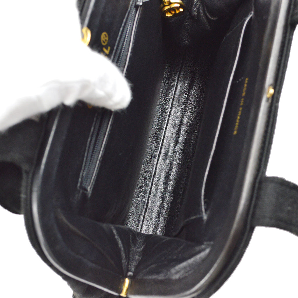 Chanel Handbag Black Cotton