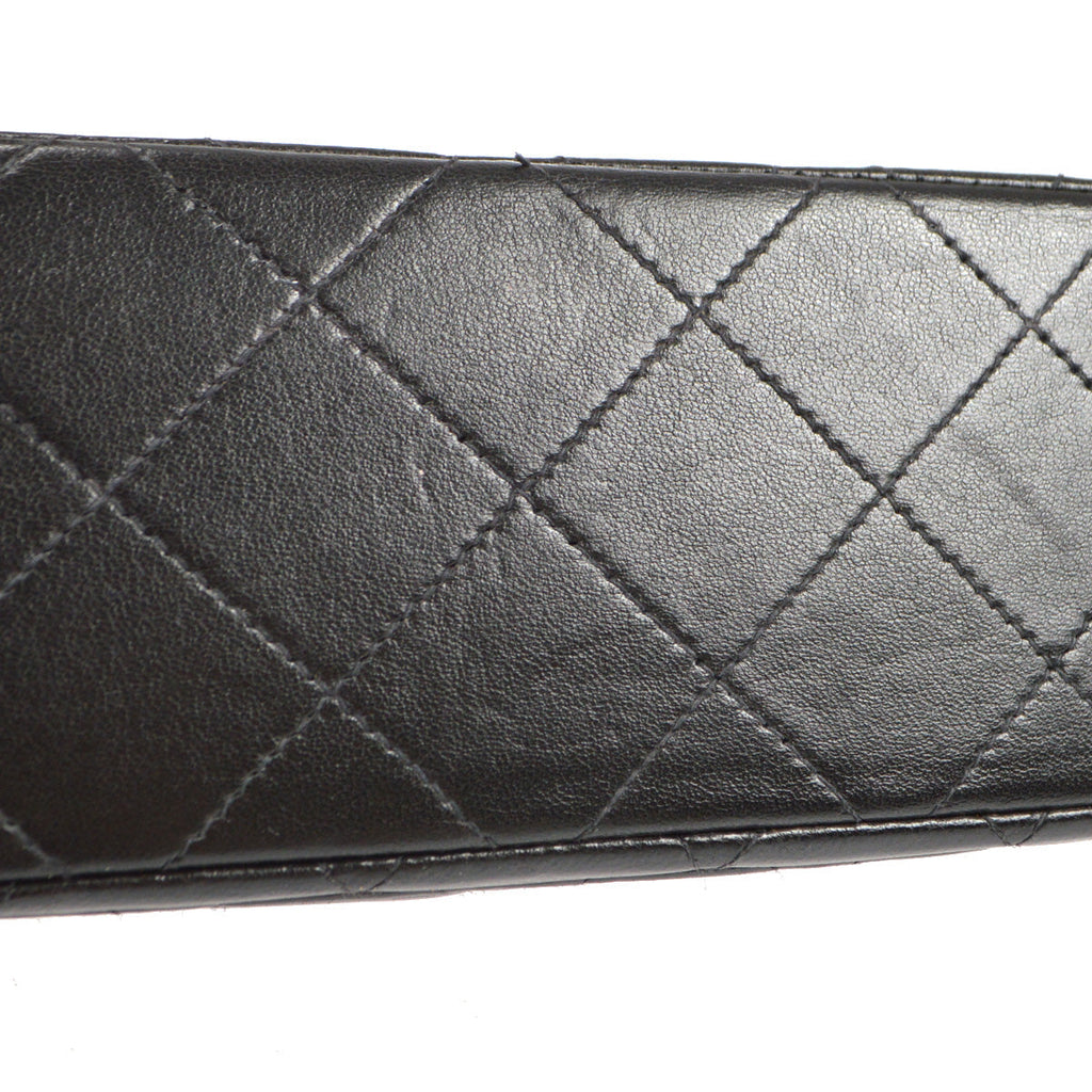 Chanel 1991-1994 Classic Double Flap Small Shoulder Bag Black Lambskin