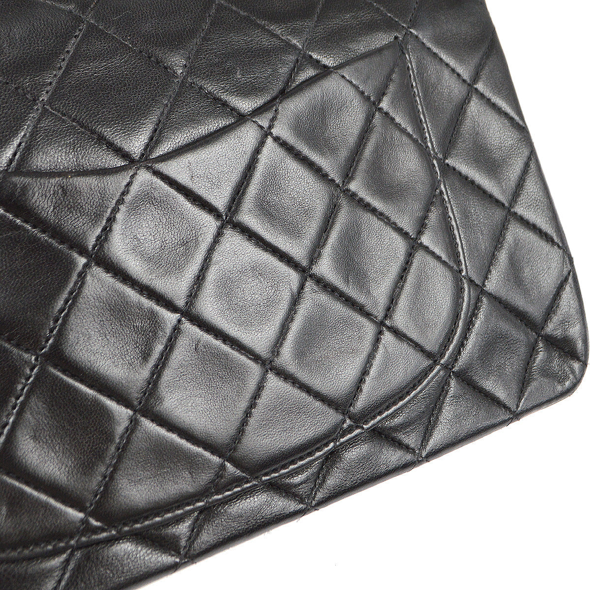 Chanel 1991-1994 Classic Double Flap Small Shoulder Bag Black Lambskin