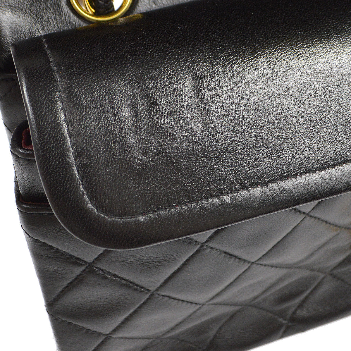 Chanel 1991-1994 Classic Double Flap Small Shoulder Bag Black Lambskin
