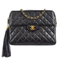 Chanel 1991-1994 Pocket Camera Bag Large Black Lambskin