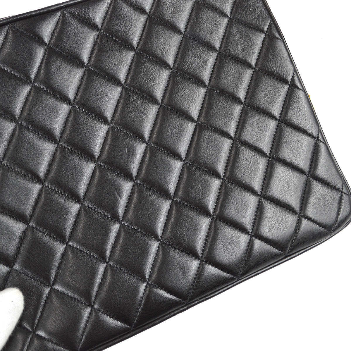 Chanel 1991-1994 Pocket Camera Bag Large Black Lambskin