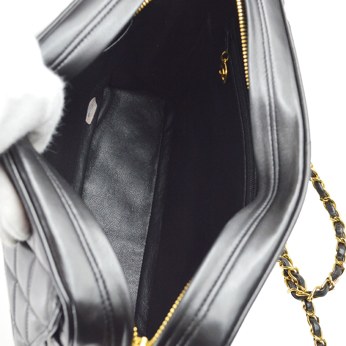 Chanel 1991-1994 Pocket Camera Bag Large Black Lambskin
