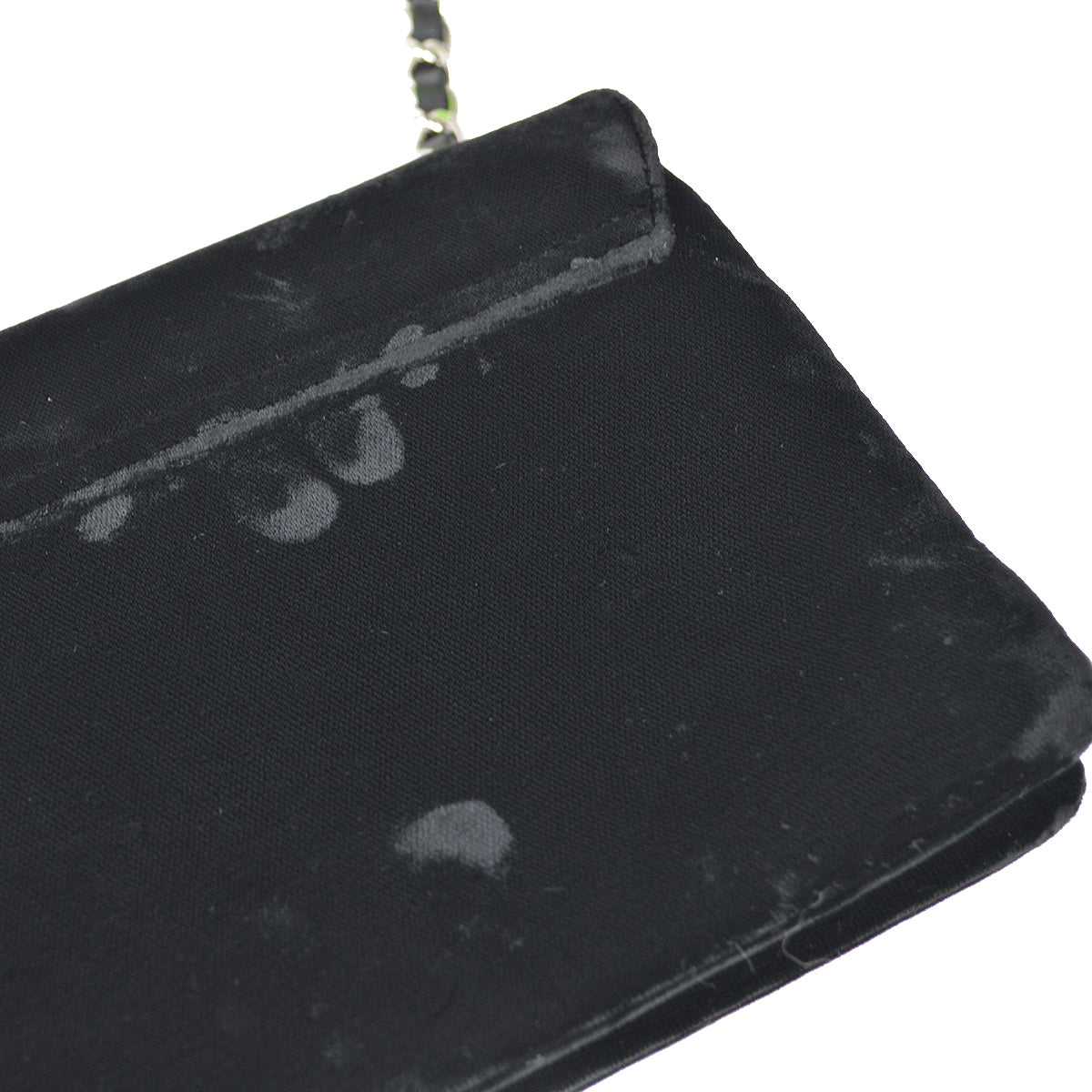 Chanel Camelia Chain Shoulder Bag Black Velvet