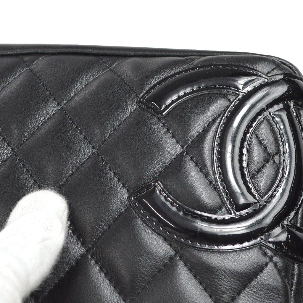 Chanel 2006-2008 Cambon Ligne Handbag Black Calfskin