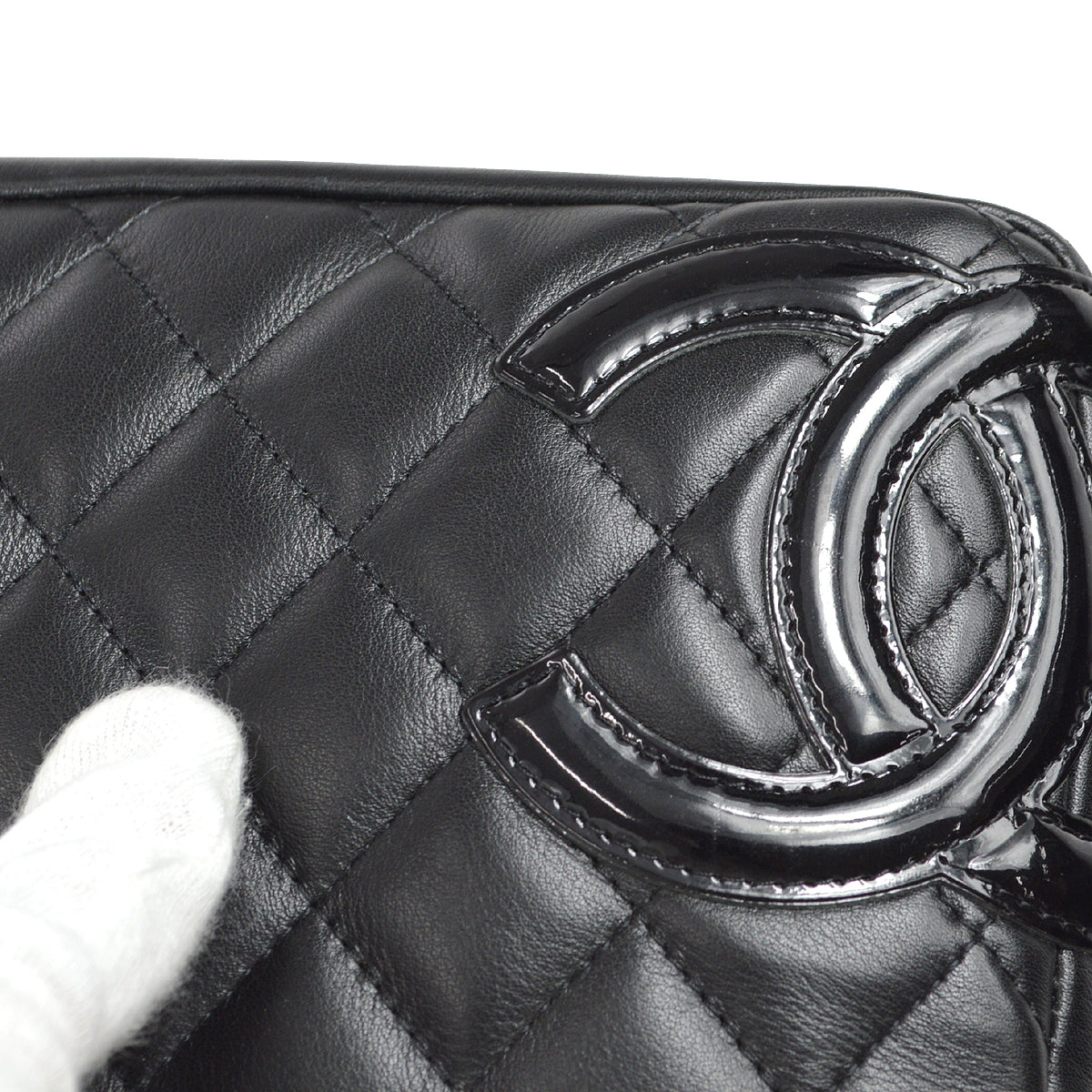 Chanel 2006-2008 Cambon Ligne Handbag Black Calfskin