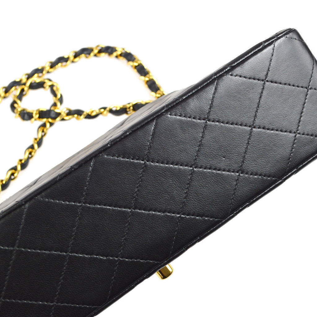 Chanel 1997-1999 Classic Double Flap Small Shoulder Bag Black Lambskin