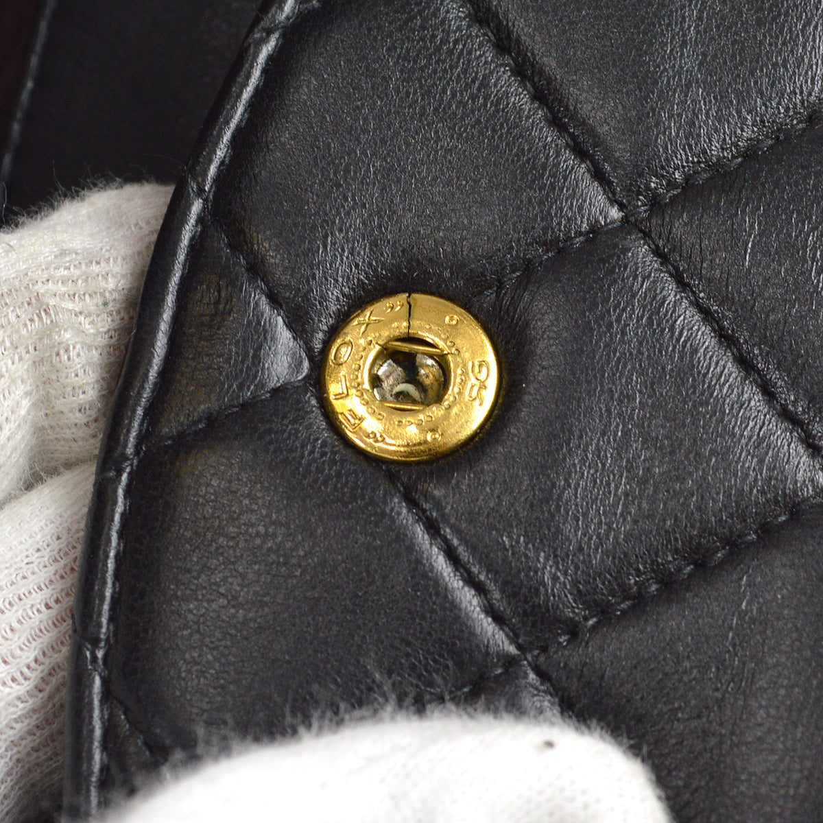 Chanel 1997-1999 Classic Double Flap Small Shoulder Bag Black Lambskin