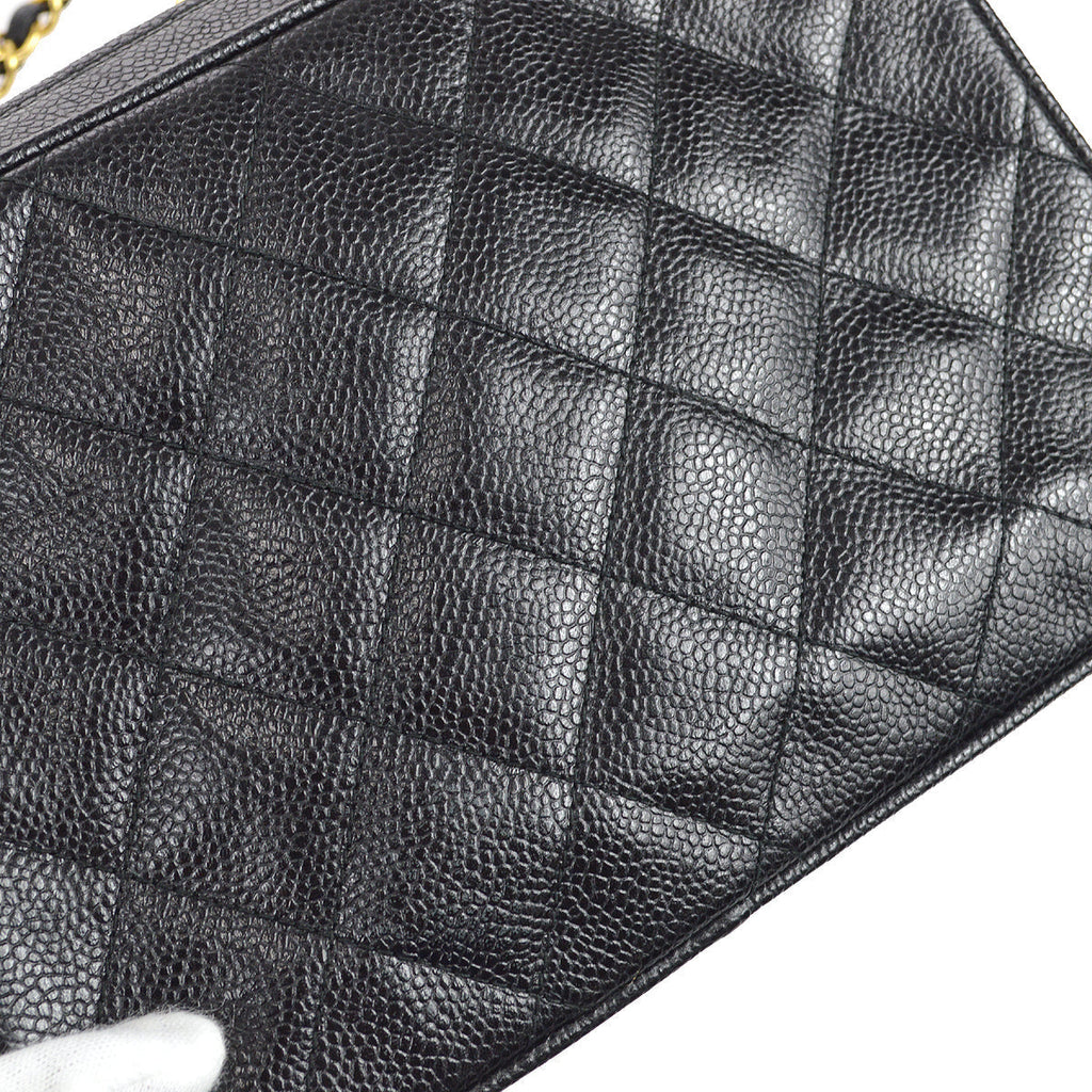 Chanel 1994-1996 Pocket Camera Bag Small Black Caviar