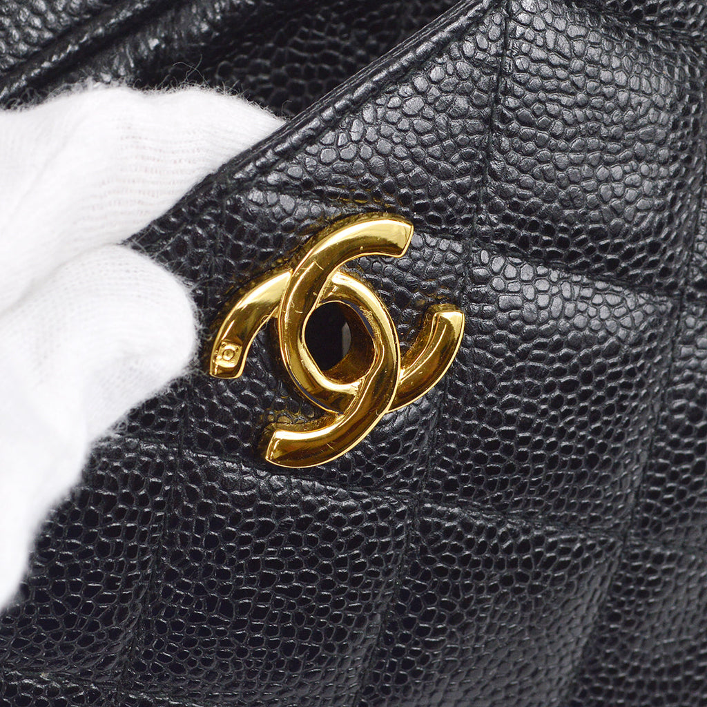 Chanel 1994-1996 Pocket Camera Bag Small Black Caviar