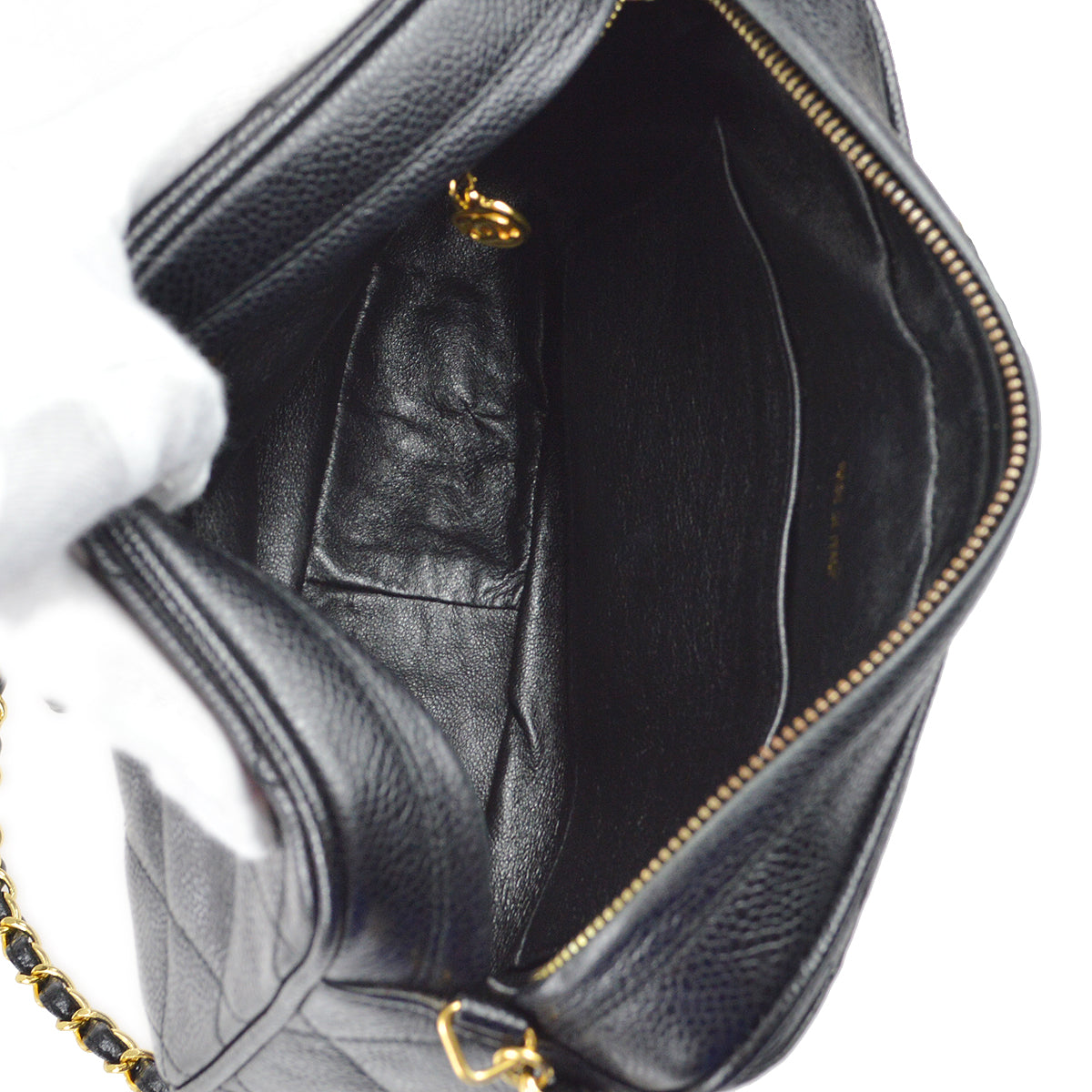 Chanel 1994-1996 Pocket Camera Bag Small Black Caviar