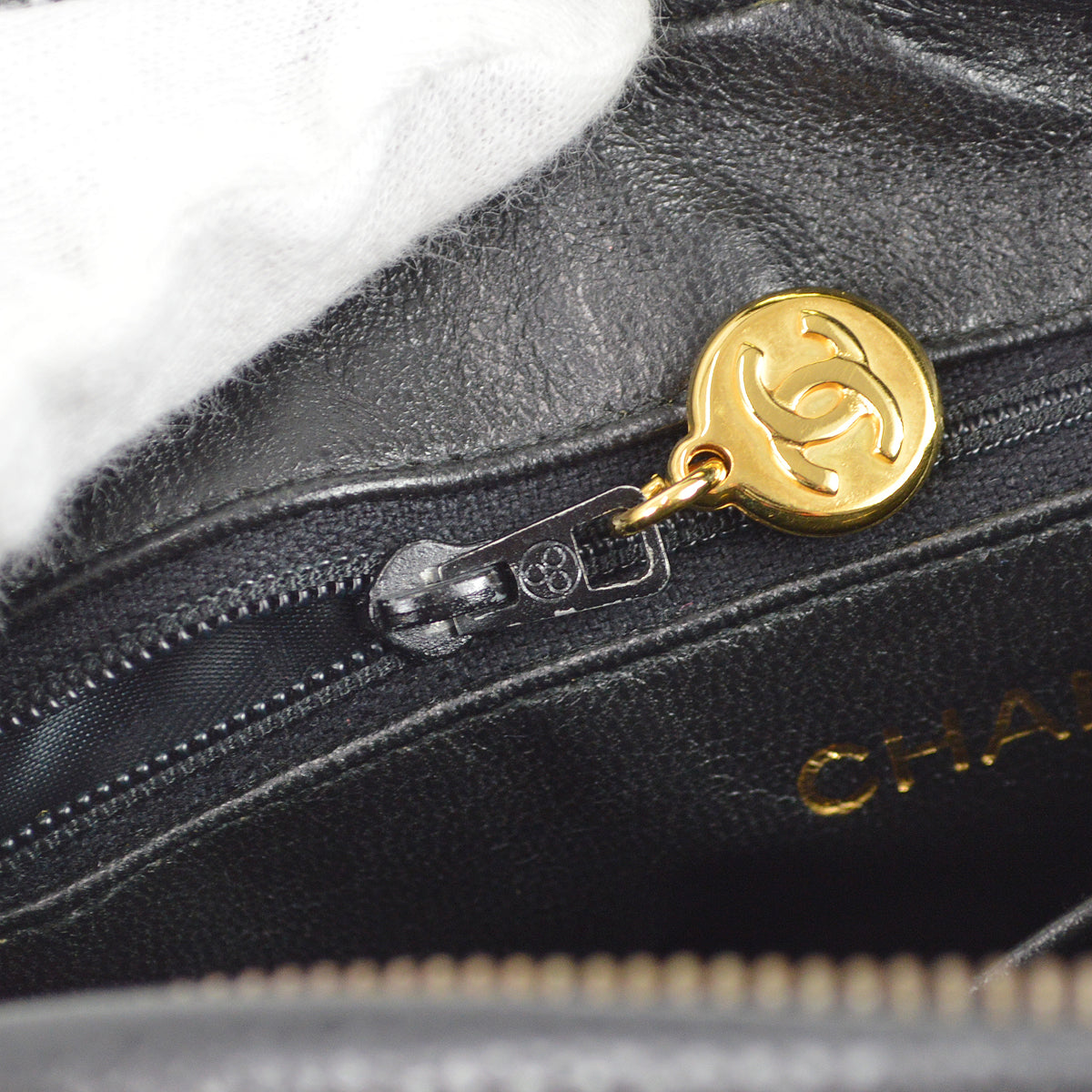 Chanel 1994-1996 Pocket Camera Bag Small Black Caviar
