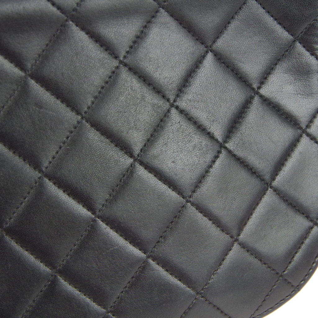Chanel 1991-1994 Round Flap Handbag Mini Black Lambskin