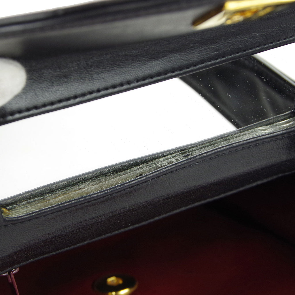 Chanel 1991-1994 Round Flap Handbag Mini Black Lambskin