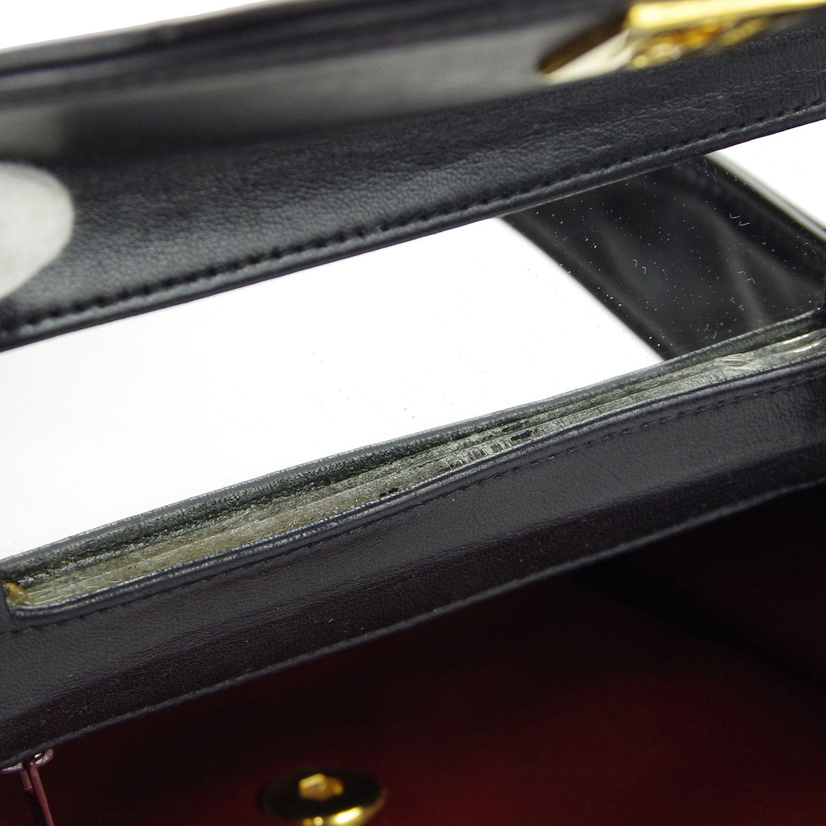 Chanel 1991-1994 Round Flap Handbag Mini Black Lambskin