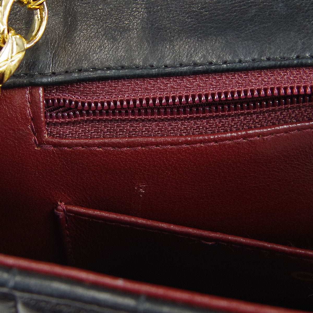 Chanel 1991-1994 Black Lambskin Mini Vertical Stitch Round Flap Bag