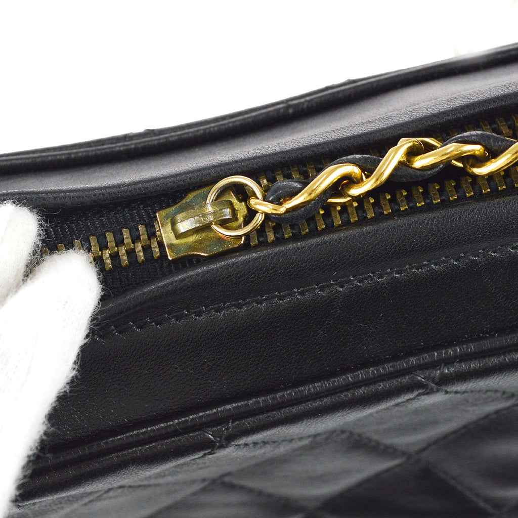 Chanel 1991-1994 Camera Bag Large Black Lambskin