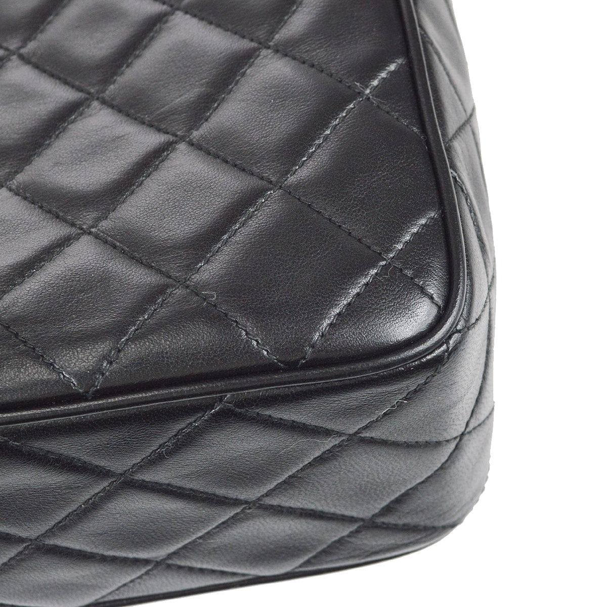 Chanel 1991-1994 Camera Bag Large Black Lambskin