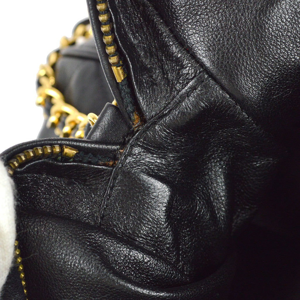 Chanel 1991-1994 Camera Bag Large Black Lambskin