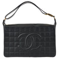 Chanel Choco Bar Shoulder Bag Black Lambskin