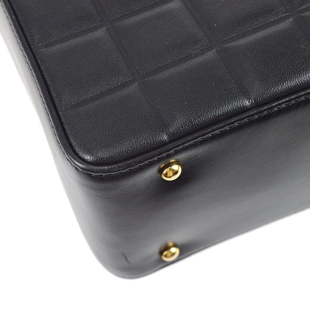 Chanel Choco Bar Shoulder Bag Black Lambskin