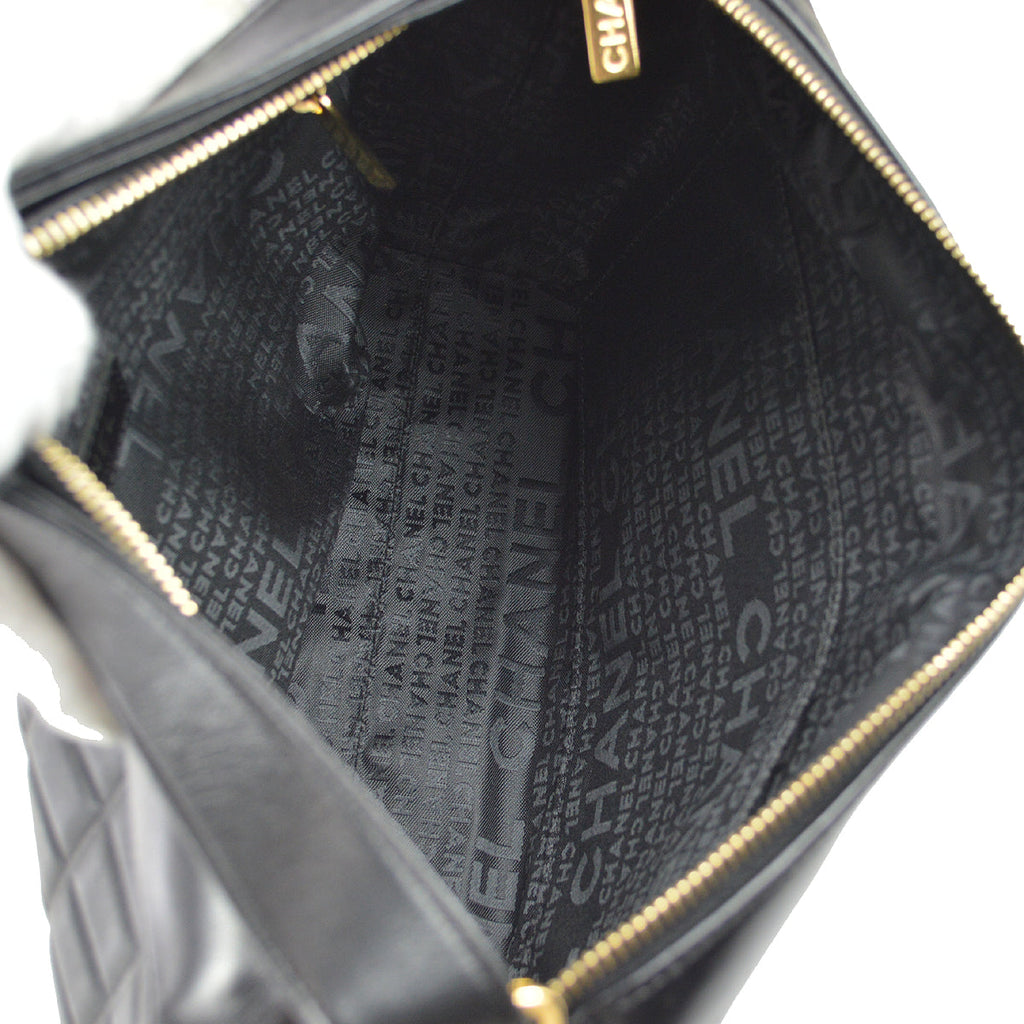 Chanel Choco Bar Shoulder Bag Black Lambskin