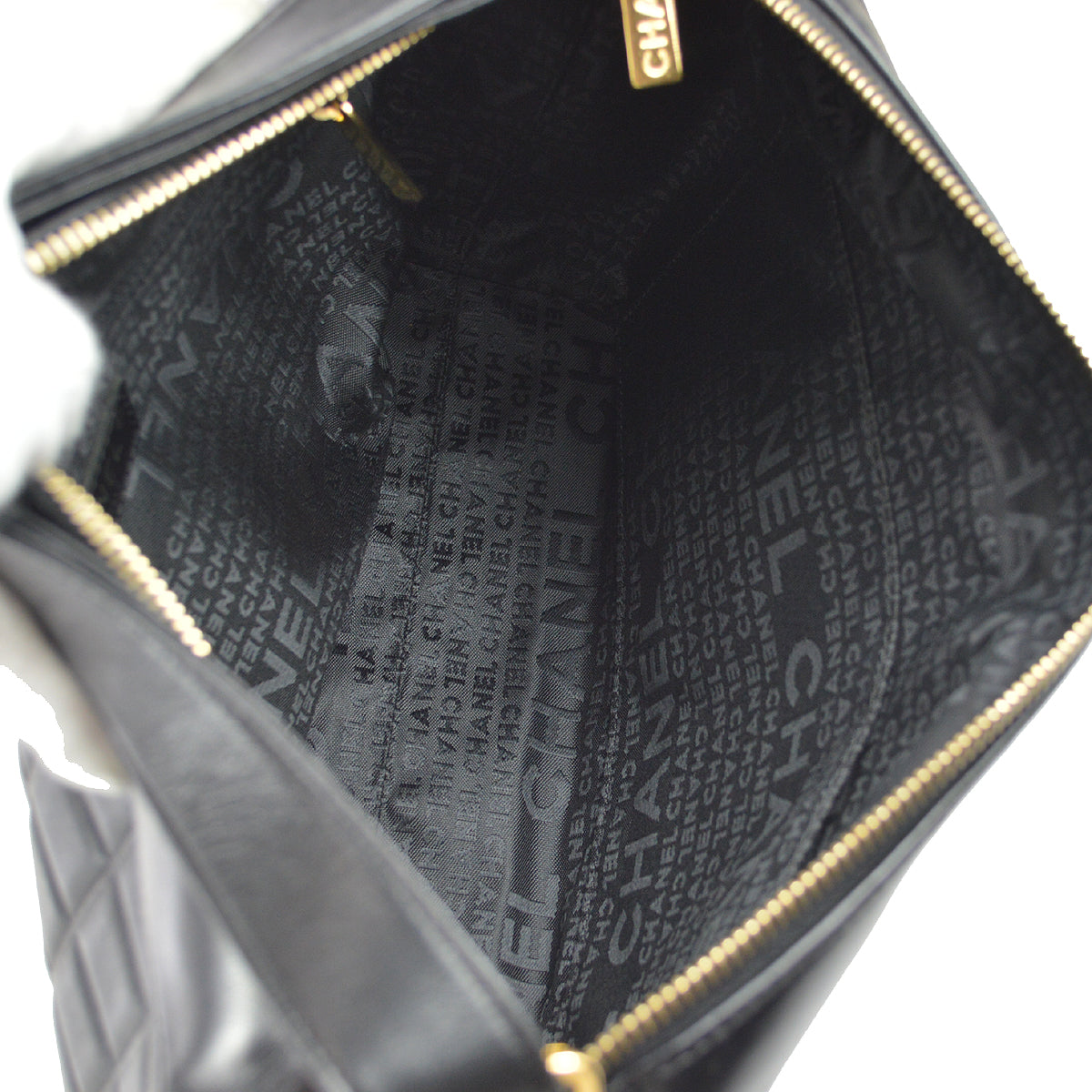 Chanel Choco Bar Shoulder Bag Black Lambskin