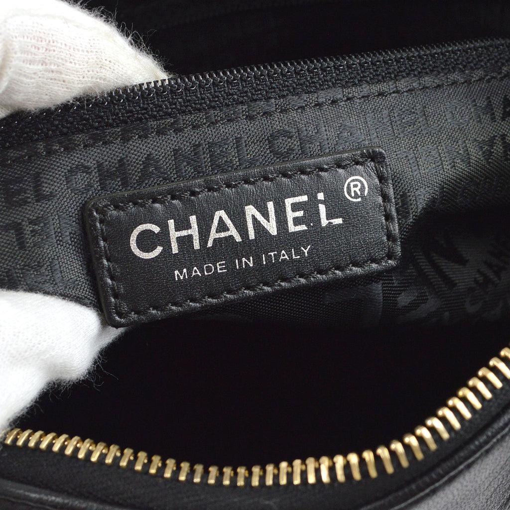 Chanel Choco Bar Shoulder Bag Black Lambskin