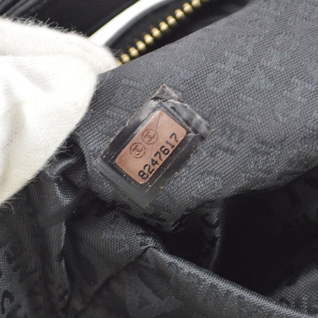 Chanel Choco Bar Shoulder Bag Black Lambskin