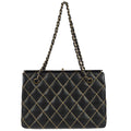 Chanel Wild Stitch Chain Handbag Black Calfskin