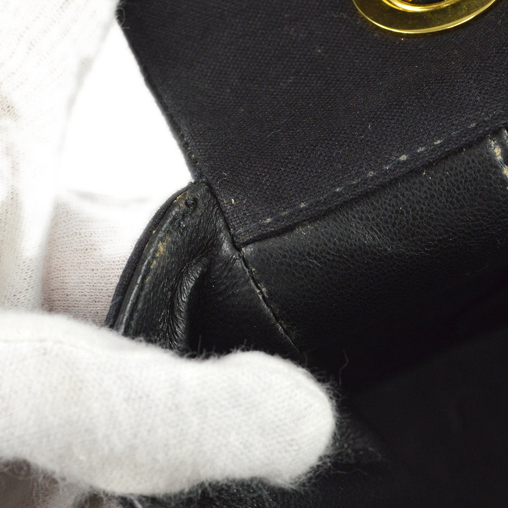 Chanel Classic Flap Maxi Shoulder Bag Black Canvas