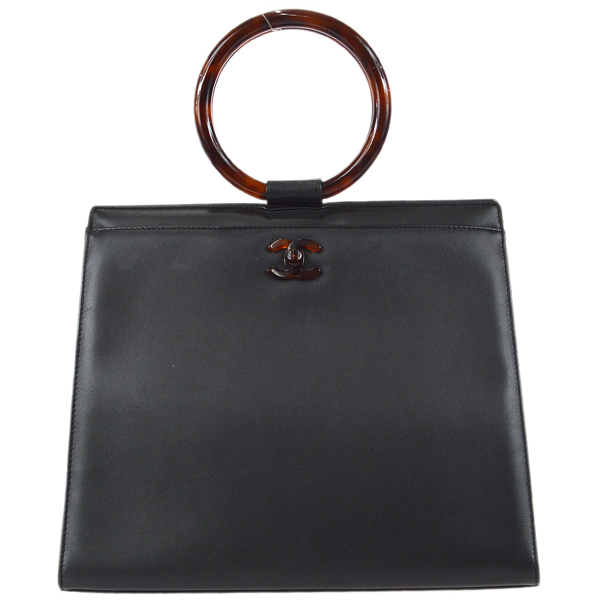 Chanel 1997-1999 Tortoiseshell Handbag Black Calfskin