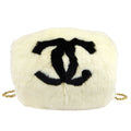 Chanel Arm Chain Shoulder Bag White Fur