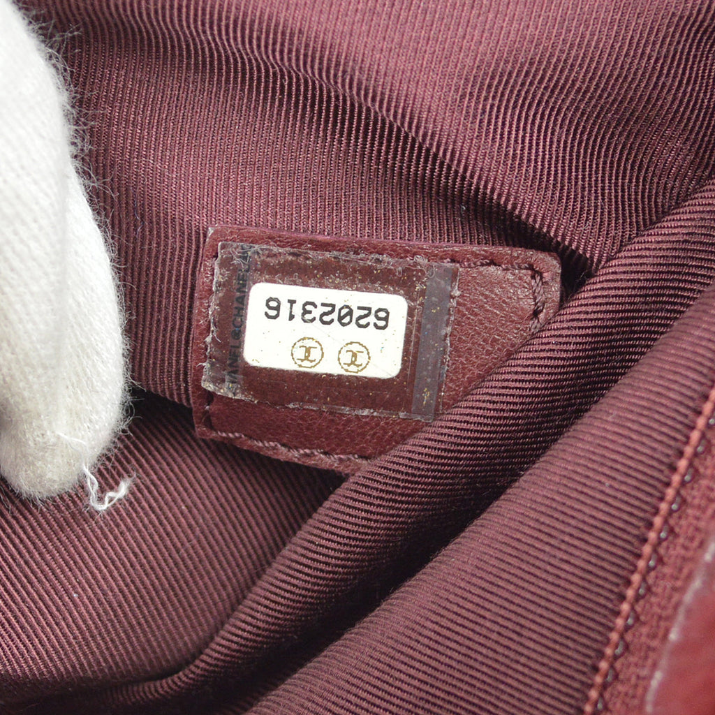 Chanel Chain Tote Bag Bordeaux Fur