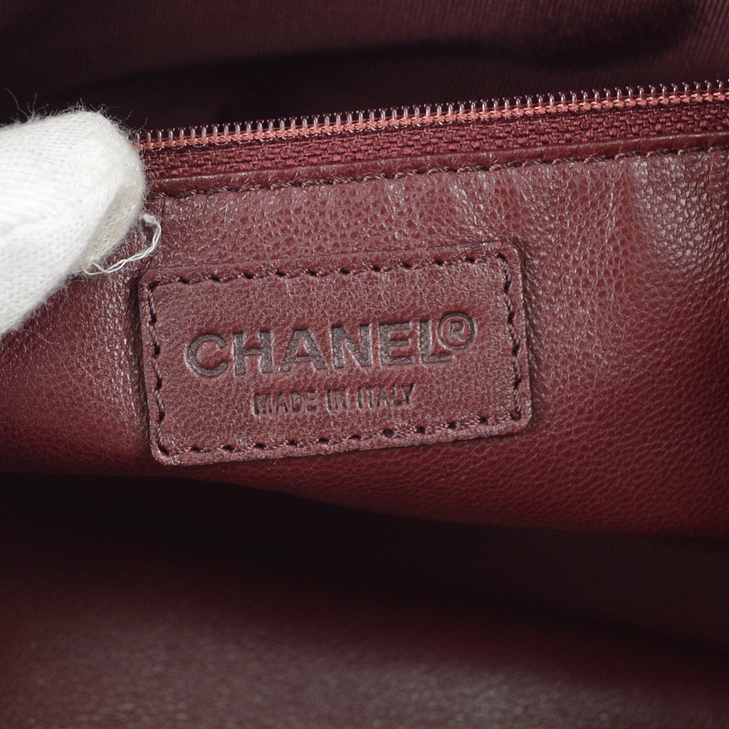 Chanel Chain Tote Bag Bordeaux Fur
