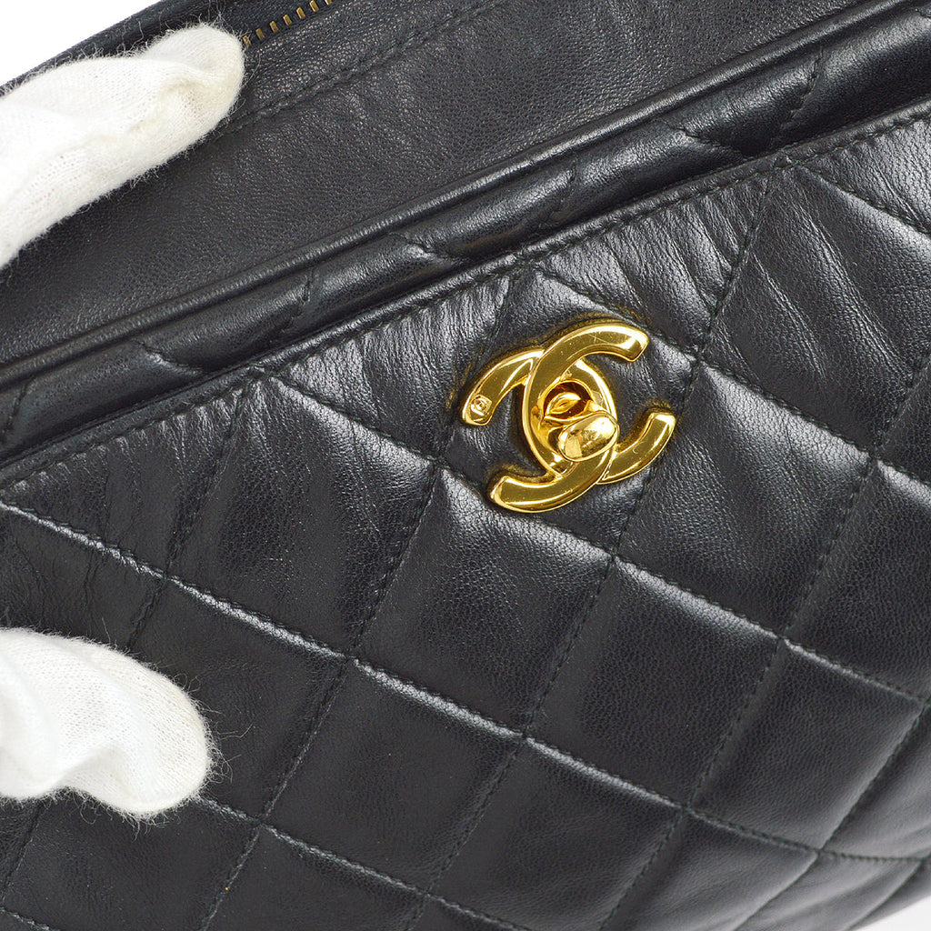Chanel Chain Shoulder Bag Black Lambskin