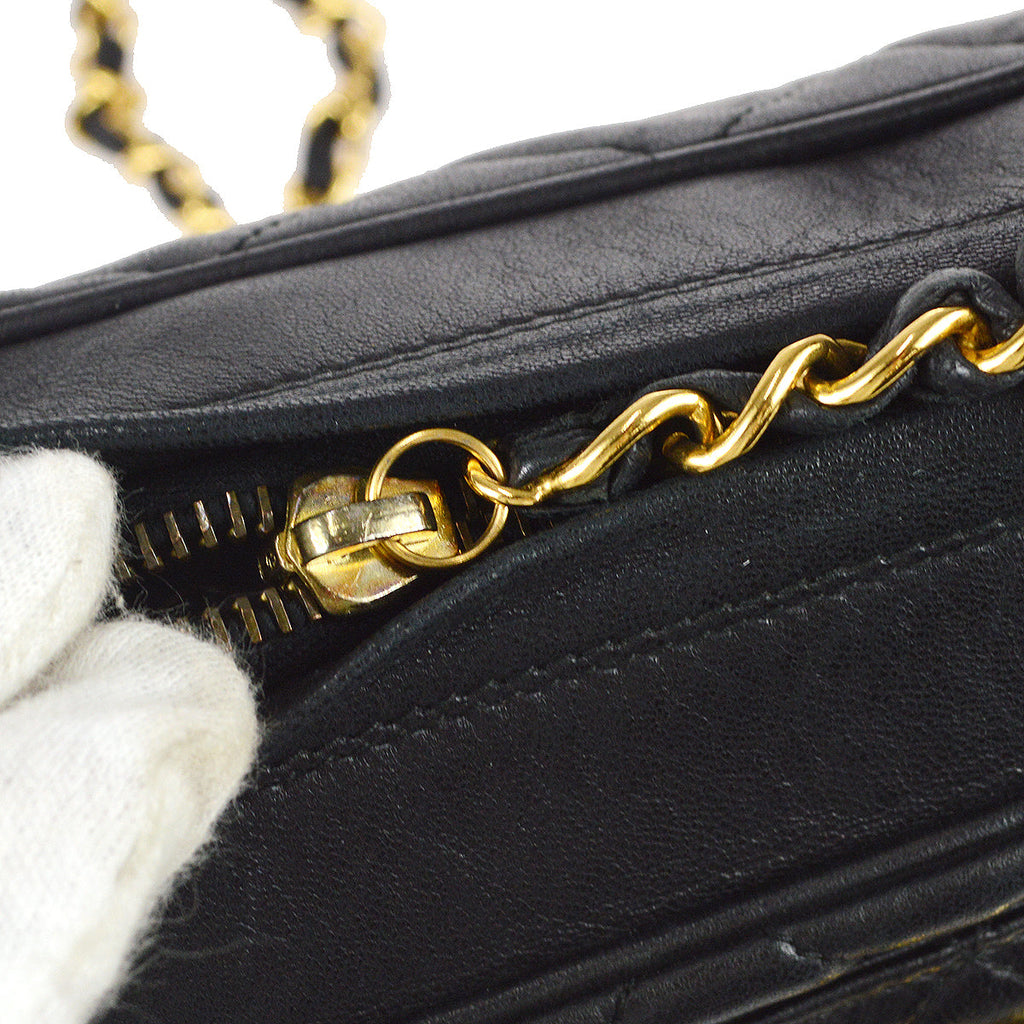 Chanel Chain Shoulder Bag Black Lambskin