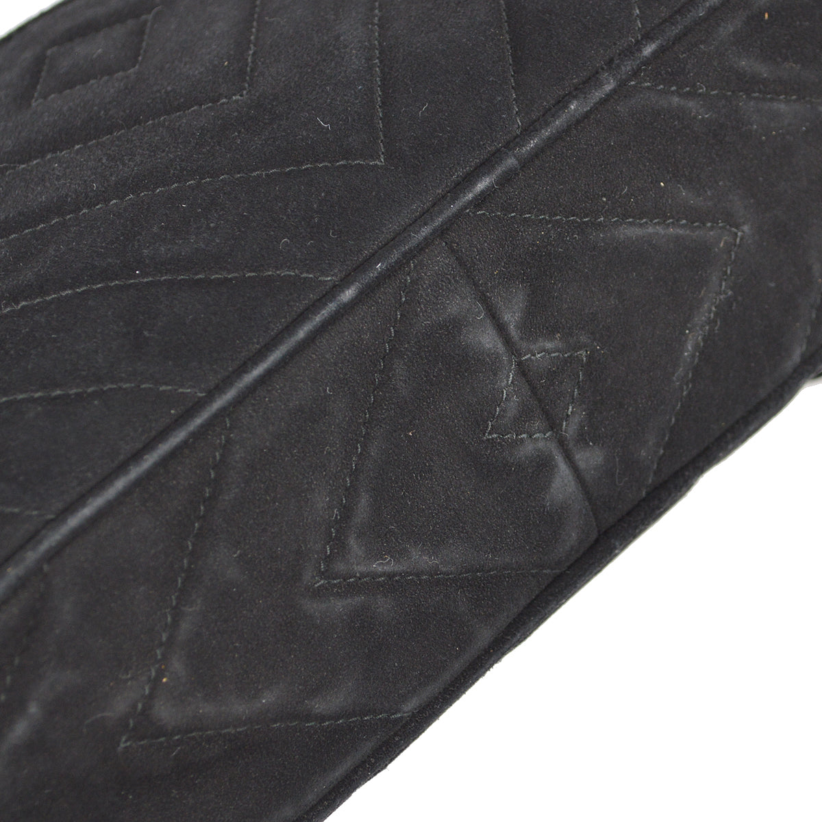 Chanel Chain Shoulder Bag Fringe Black Suede