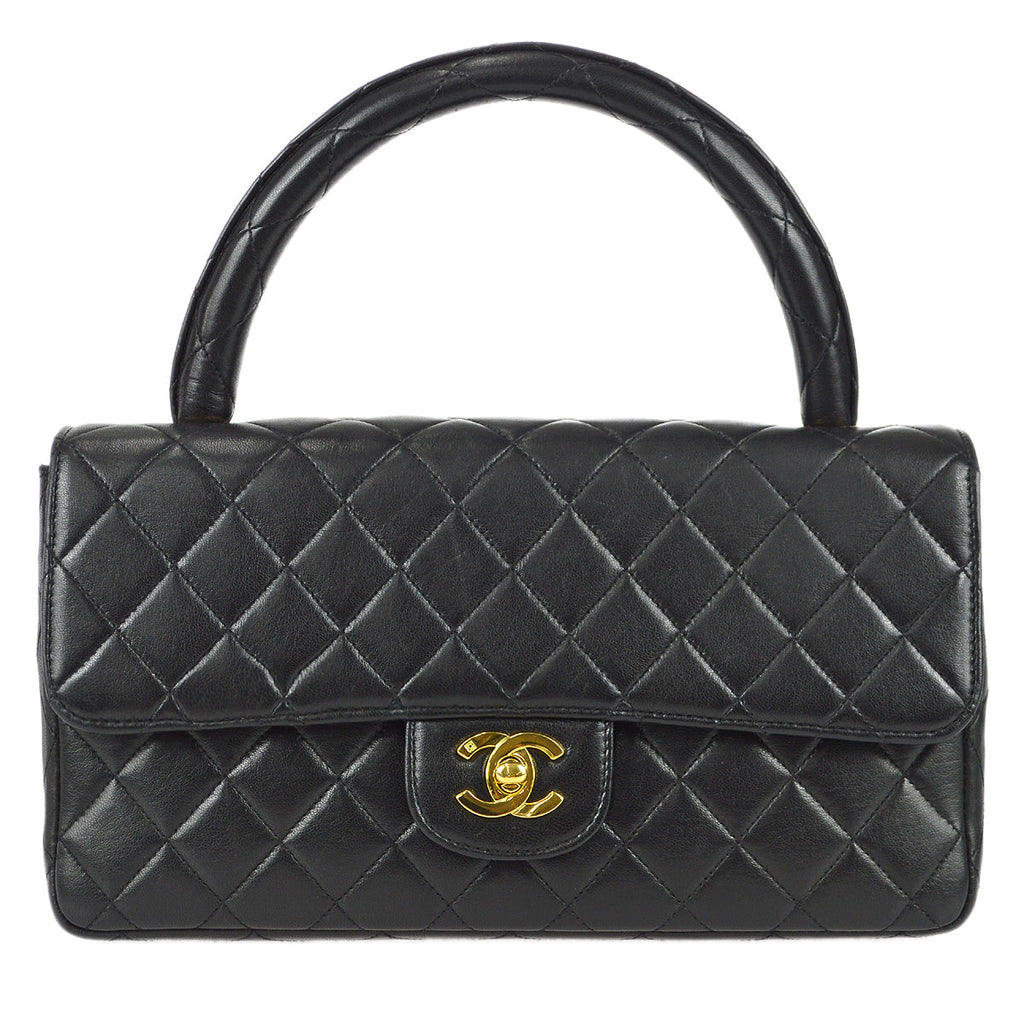 Chanel Classic Single Flap Medium Handbag Black Lambskin
