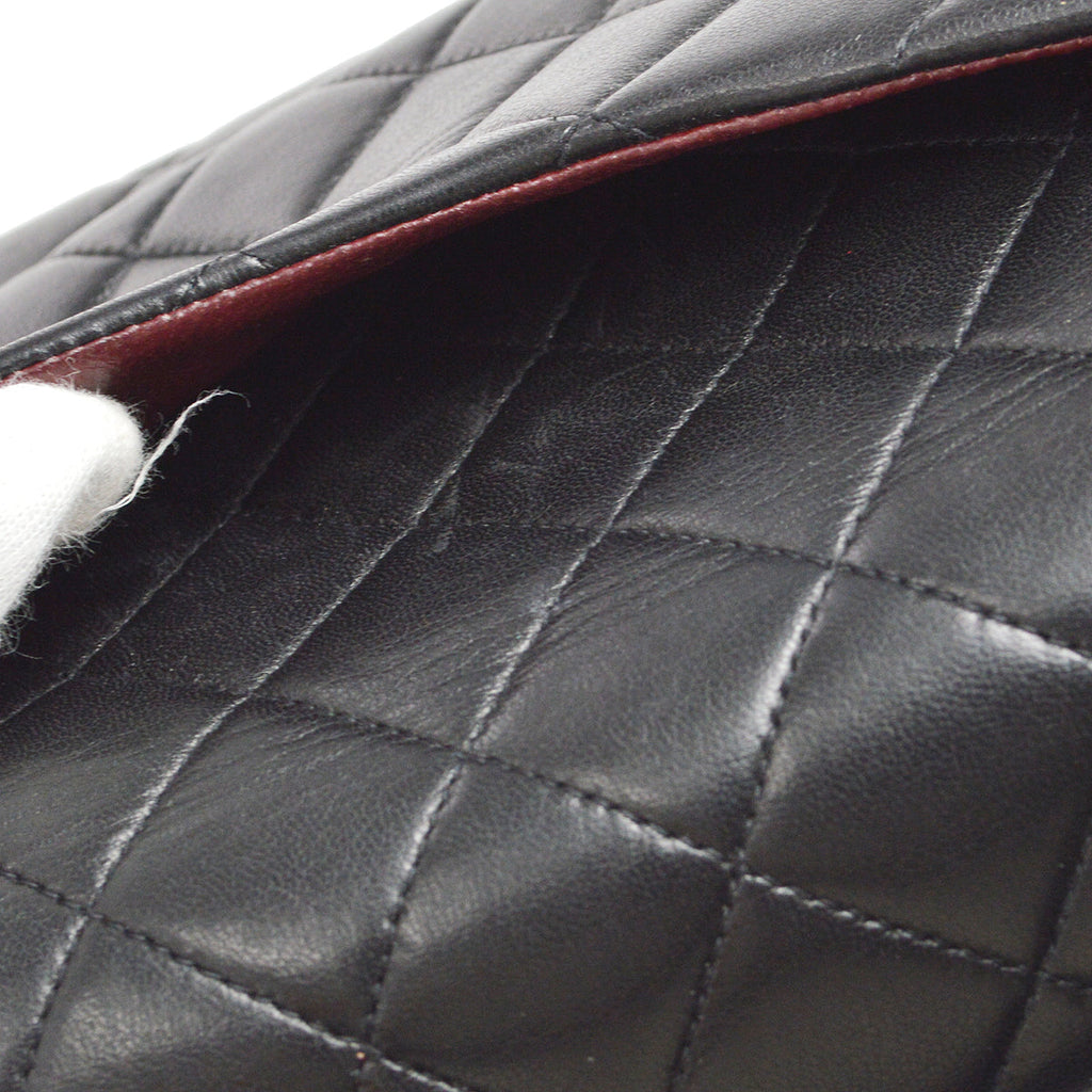 Chanel Classic Single Flap Medium Handbag Black Lambskin