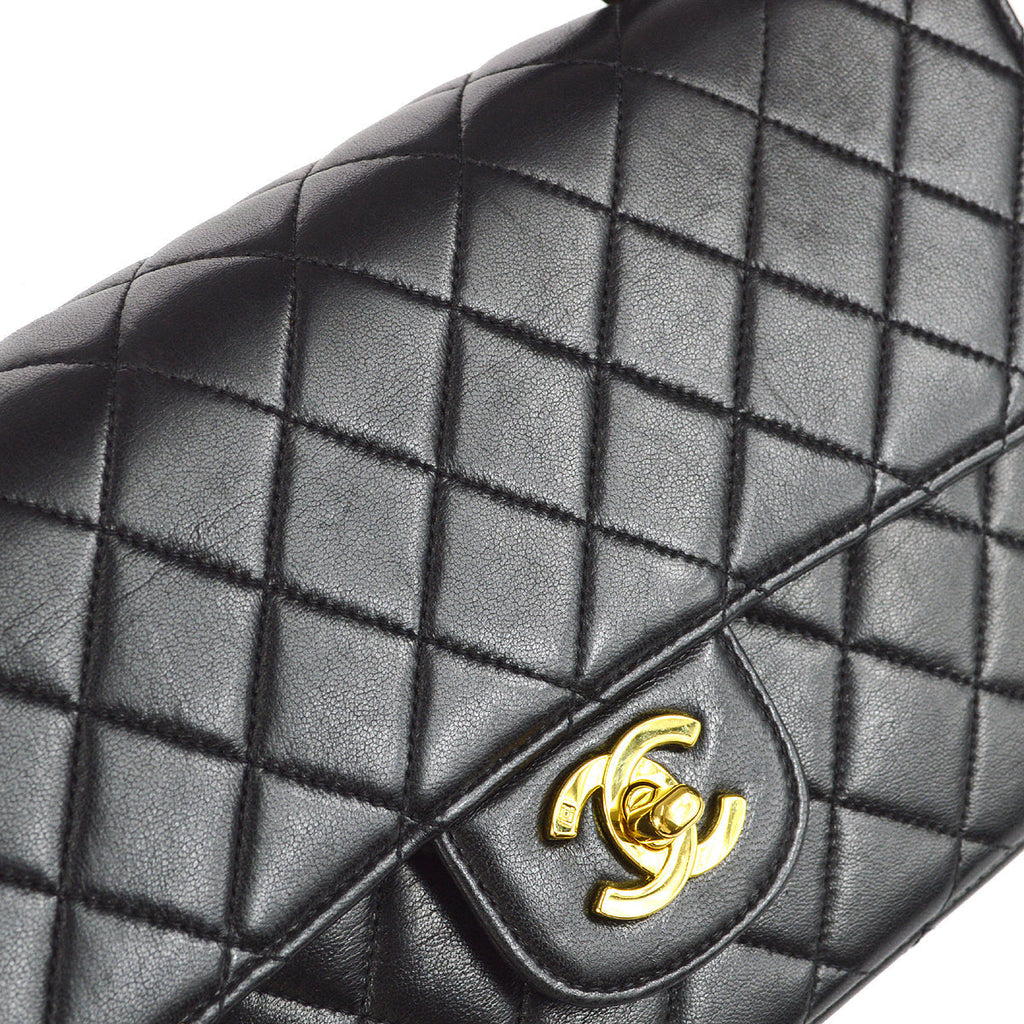 Chanel Classic Single Flap Medium Handbag Black Lambskin