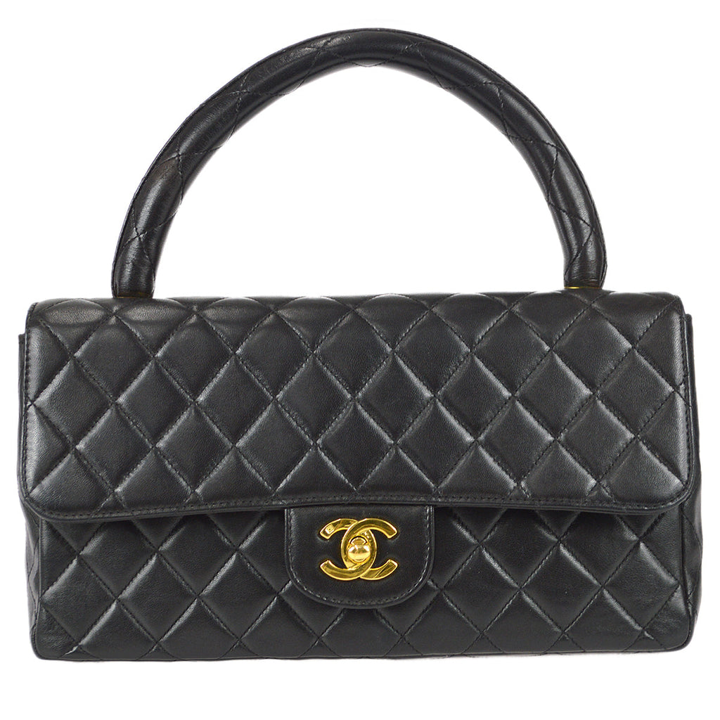 Chanel Classic Single Flap Medium Handbag Black Lambskin