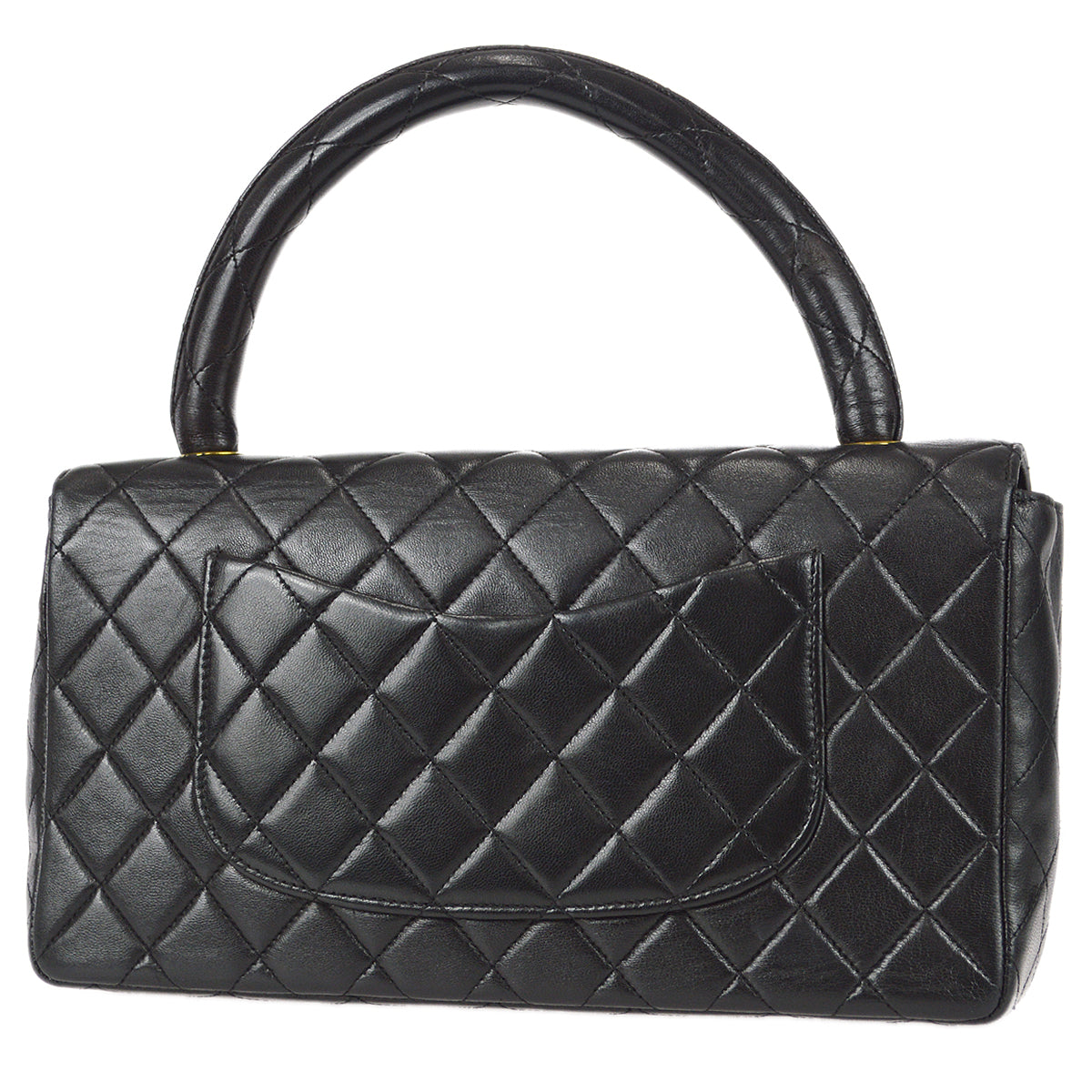 Chanel Classic Single Flap Medium Handbag Black Lambskin