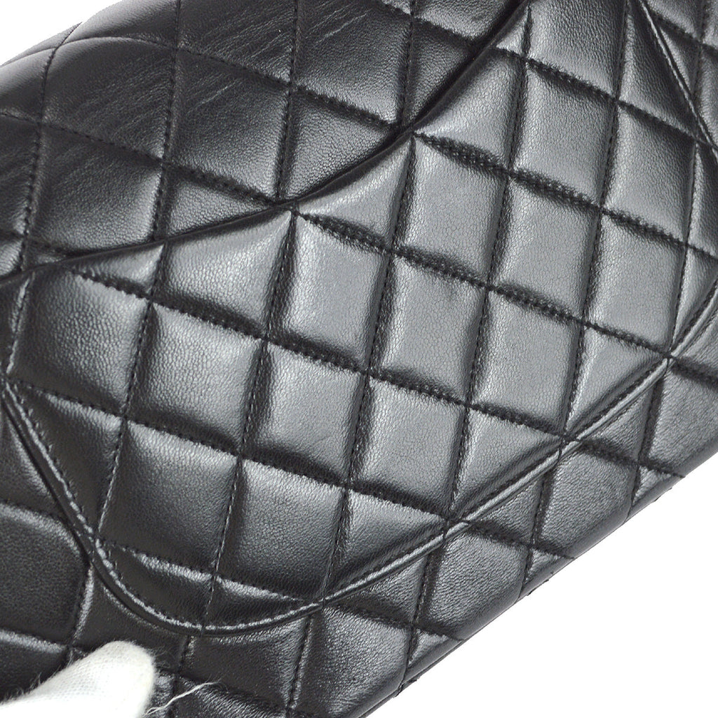 Chanel Classic Single Flap Medium Handbag Black Lambskin