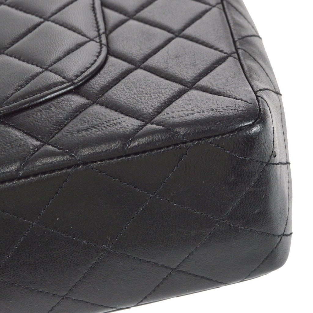 Chanel Classic Single Flap Medium Handbag Black Lambskin