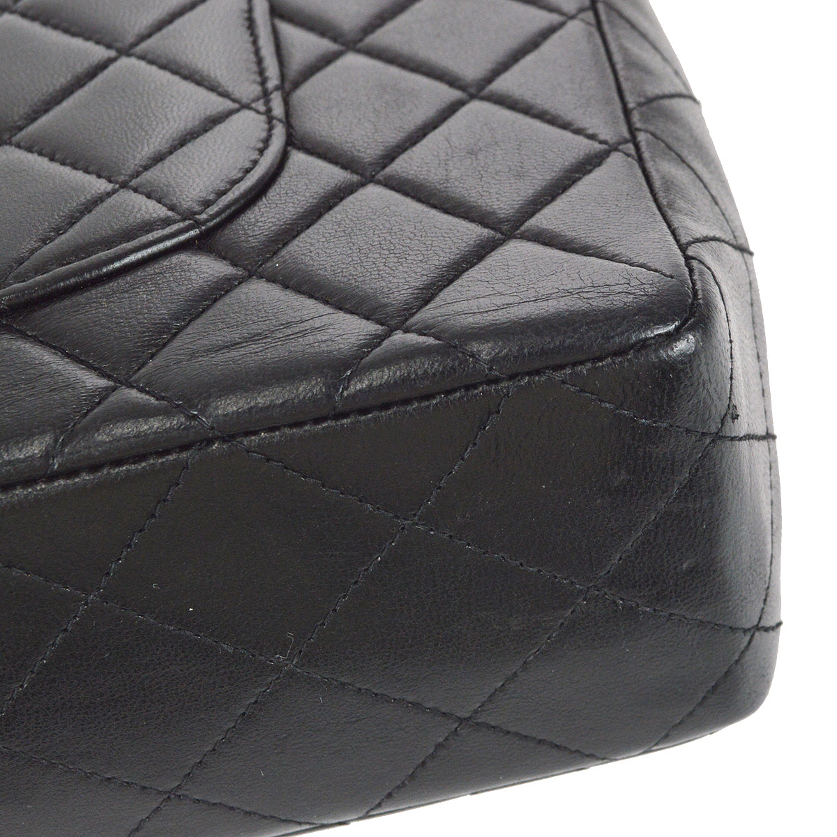 Chanel Classic Single Flap Medium Handbag Black Lambskin
