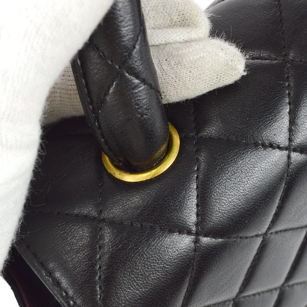 Chanel Classic Single Flap Medium Handbag Black Lambskin