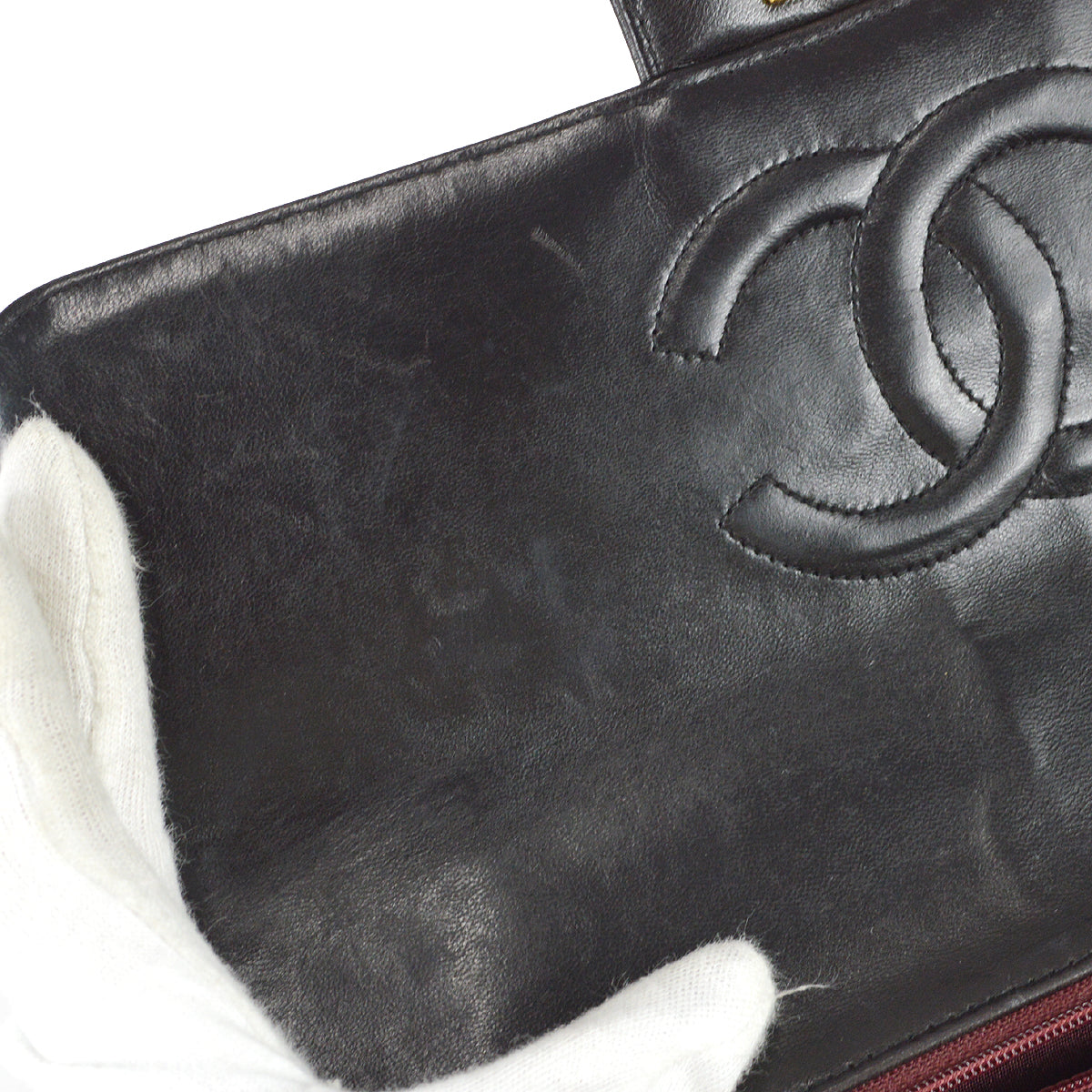 Chanel Classic Single Flap Medium Handbag Black Lambskin