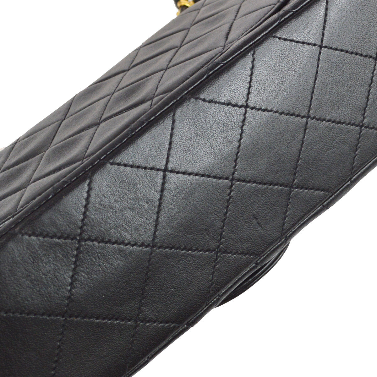 Chanel 1991-1994 Classic Double Flap Small Shoulder Bag Black Lambskin