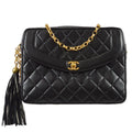 Chanel Fringe Bijou Chain Shoulder Bag Black Lambskin